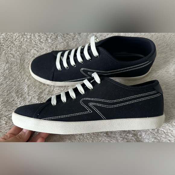 RAG & BONE Black Canvas Court Sneaker size 39 - Picture 2 of 8